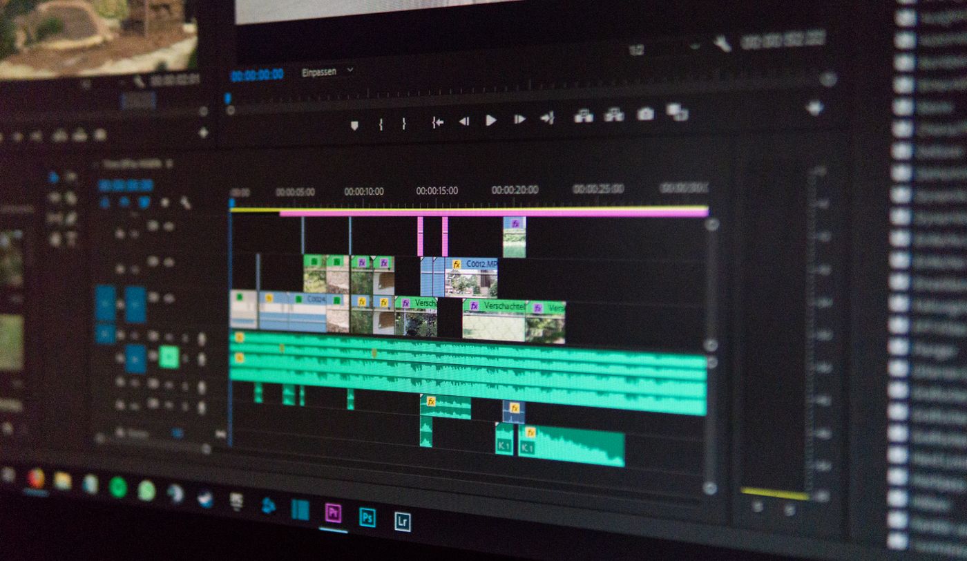Timeline with video and audio tracks