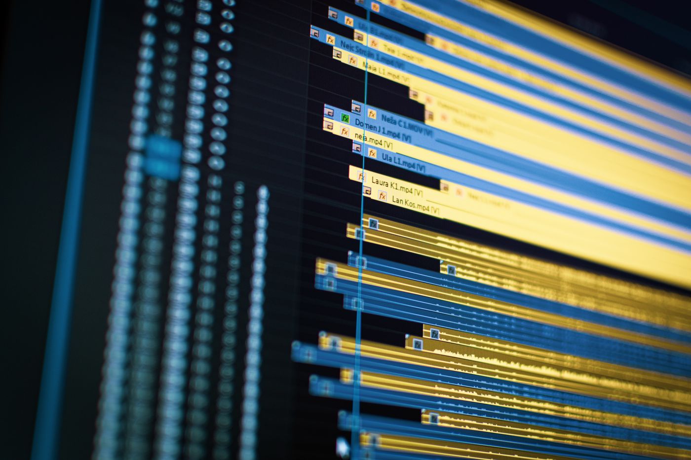 Video and audio tracks in editing software